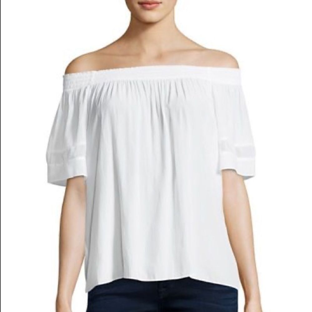 Ramy Brook | Silk Off Shoulder Smocked Jessica Top